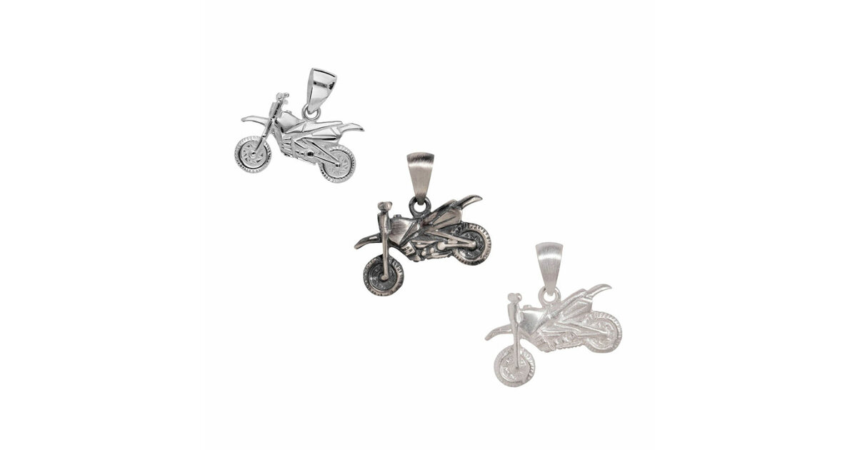 Collier Avec Pendentif Moto Tout-terrain En Plaqué Or Ou En Argent Sterling Massif - Sac Cadeau, Pendentif Disponible Uniquement. Brouilleur Tout-terrain - France